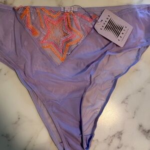 Savage X Fenty Lavender Star Embroidered Panty 2X